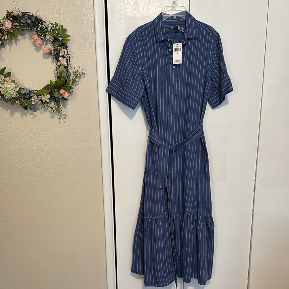 Blue Striped Linen Shirt dress from Ralph Lauren